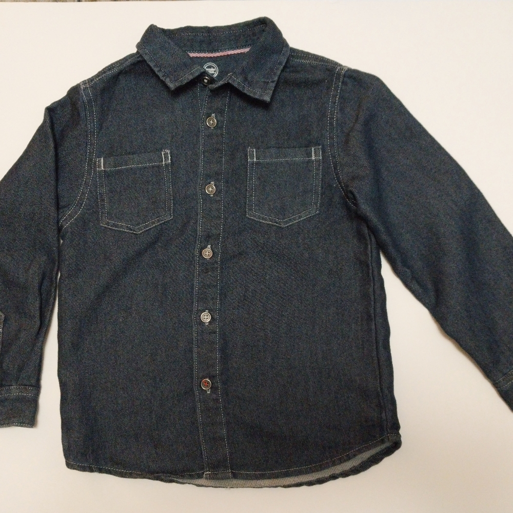 Wonder Nation Dark Blue Button Down Shirt for Kids